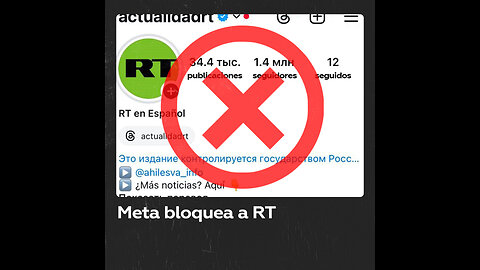 Reacción del equipo de RT al bloqueo de sus páginas en Meta