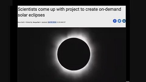 Call: Did We Just Witness A Man Made Eclipse Test Run For The Future Planned Sun Block Out?