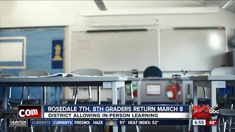 Rosedale Union School District middle school students return date pushed back