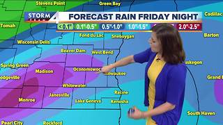 Showers and storms early Friday morning