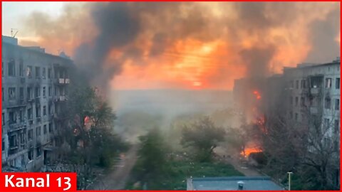 “Our weapons, clothes, everything burned" - Footage of Russian military base burning after being hit