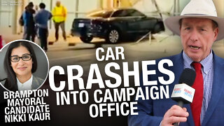 Accident or intimidation? Brampton mayoral candidate's office damaged