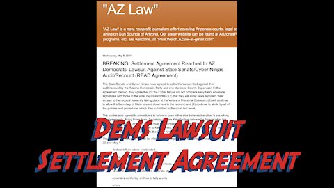 Dems Lawsuit Settlement Agreement with Cyber Ninjas May 5