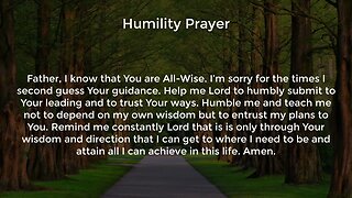 Humility Prayer (Prayer for Wisdom and Direction)