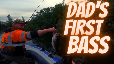 Dad's first time BASS FISHING. He's HOOKED! #largemouthbass