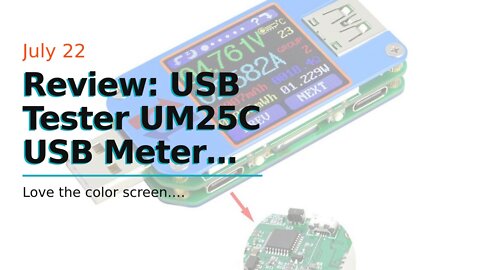 Review: USB Tester UM25C USB Meter Tester,Voltage Current Bluetooth Battery Power Charger Voltm...