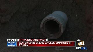 Water main break causes sinkhole in Poway