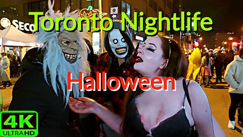 【4K】Halloween 🎃 Night Party Toronto Canada Nightlife 🇨🇦