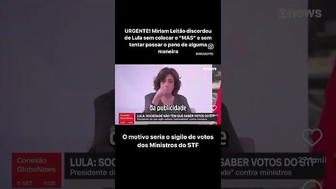 Miriam Leitão discordou de Lula sem colocar o “MAS” e sem tentar passar o pano de alguma maneira