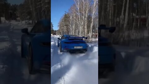 Porsche GT3 launch control in the snow ️ #cars #carsoftiktok #porsche #gt3