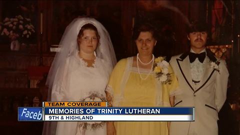 Parishioners fight back tears after historic Trinity Lutheran church burns