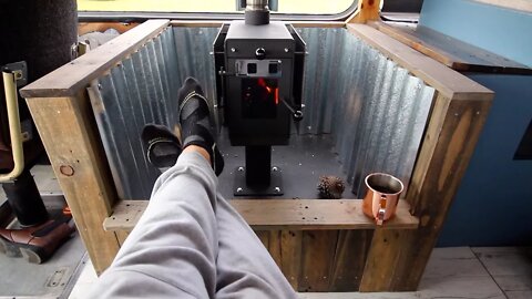 WOOD STOVE IN OUR OFF GRID TINY HOUSE BUS CONVERSION | Bus Life NZ | RV Living Episode 33