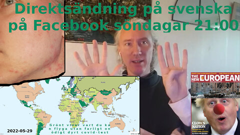 Covid1984-fria länder. Ukraina och Bojo-clownen mot kollaps. Galenskaper. Hudproblem