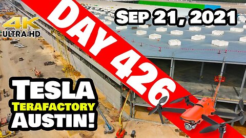 Tesla Gigafactory Austin 4K Day 426 - 9/21/21 - Tesla Terafactory Texas - WESTSIDE WALLS DONE!