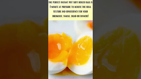 Learn how to make the perfect soft boiled eggs in your Instant Pot in just 1 minute!. #shorts