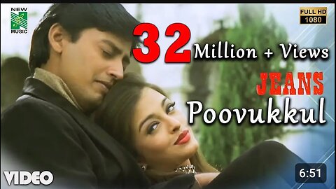 Poovukkul Official Video | Full HD | Jeans | A.R.Rahman | Prashanth | Vairamuthu | AishwaryaRai