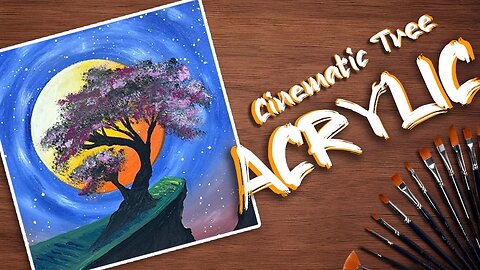 Cinematic Tree Acrylic Painting Tutorial for beginners