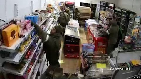 'Hungry' Russian Soldiers Loot Ukrainian Shops