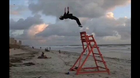 Backflip off Lifeguard Chair