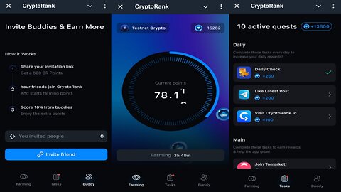 CryptoRank | Claim To Earn Free CR Points | New Telegram Crypto Mining Bot