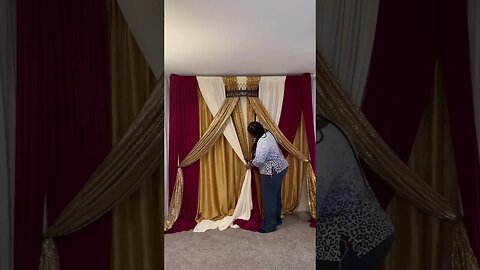 Crown Backdrop with Draping #draping #backdrop #diy