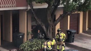 Mother and child rescued from roof of burning building in Wellington