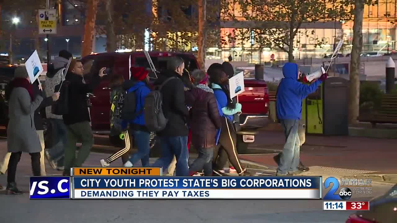 City youth protest big corporations, demanding they pay taxes