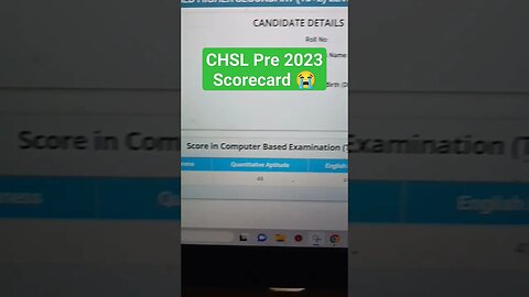 chsl pre scorecard out 😲 comment ur score 👇 #shorts #math #cgl2023 #class #civilserviceexam #cgl