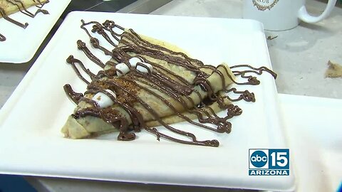 Fares Tarabichi, owner of The Crepe Club prepares healthy gluten-free buckwheat crepes