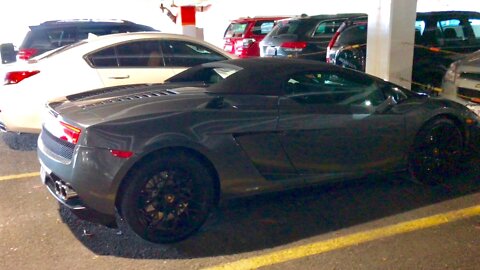 A gray Lamborghini Gallardo LP560-4 Spyder