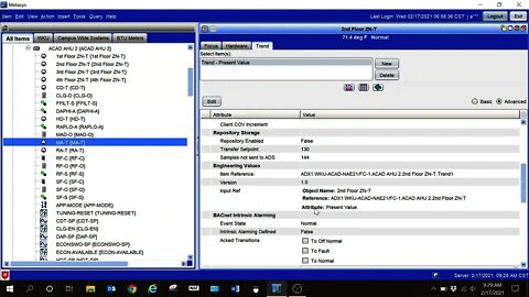 Metasys Historic Data Trends