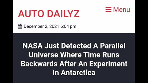 NASA Discovers Parallel Universe Where Time Runs Backwards Paranormal News