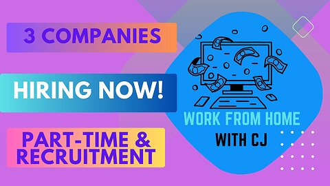 🌟 3 Companies Hiring Now! | Part-Time & Recruitment Specialist Roles 🌟