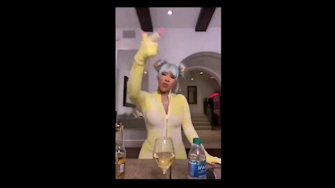 Cardi B Ashamed Of Own WAP, Stops Singing And Pretends To Be Doing Nothing As Daughter Enters Room