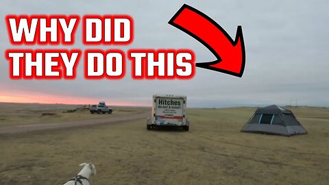 Tent Camper Moves In Right Next To Us! | Exploring The BadLands In Bad Weather