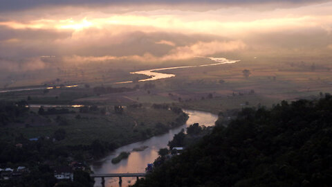 Beautiful Mountain Sunrise in Chiang Mai Thailand video