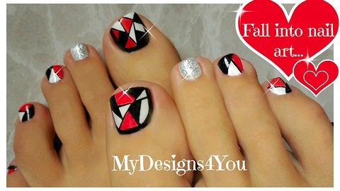 Retro Mosaic Toenail Art Design