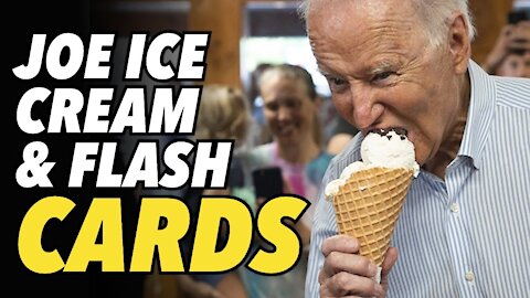 Joe takes out flash cards to answer Russia question during ice cream run