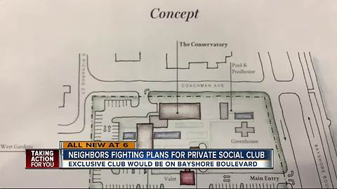 Neighbors fighting plans for private social club on Bayshore Blvd.