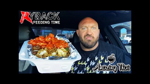 Ryback Feeding Time: Amazing Thai Beef Chow Mein with Orange Chicken Mukbang