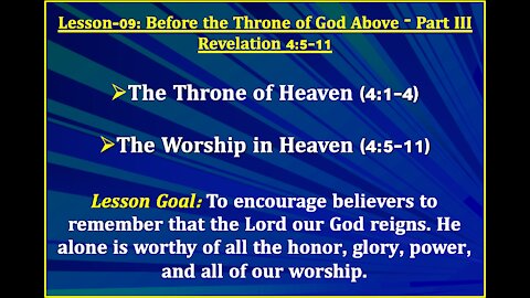 Revelation Lesson-09: Before the Throne of God Above Part III