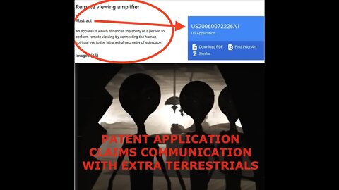 Patent # "Machine for Communicating with Extra Terrestrials" Latest