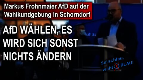 Markus Frohnmaier AfD auf der Wahlkundgebung in Schorndorf