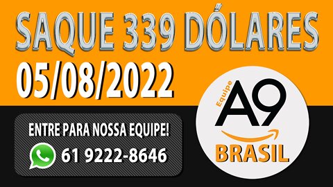 Saque de 339 Dólares na A9 Buy - Retirada A9 05-08-2022