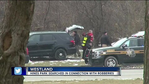 Oakland County deputies search Hines Park for gun used in armed robberies