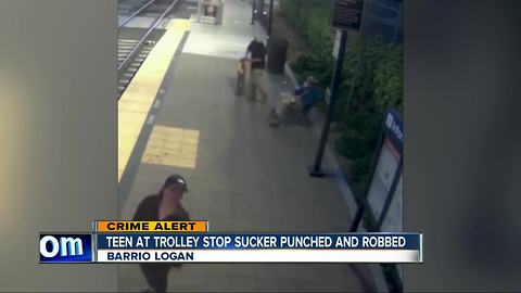 Teen at trolley stop sucker-punched and robbed in Barrio Logan