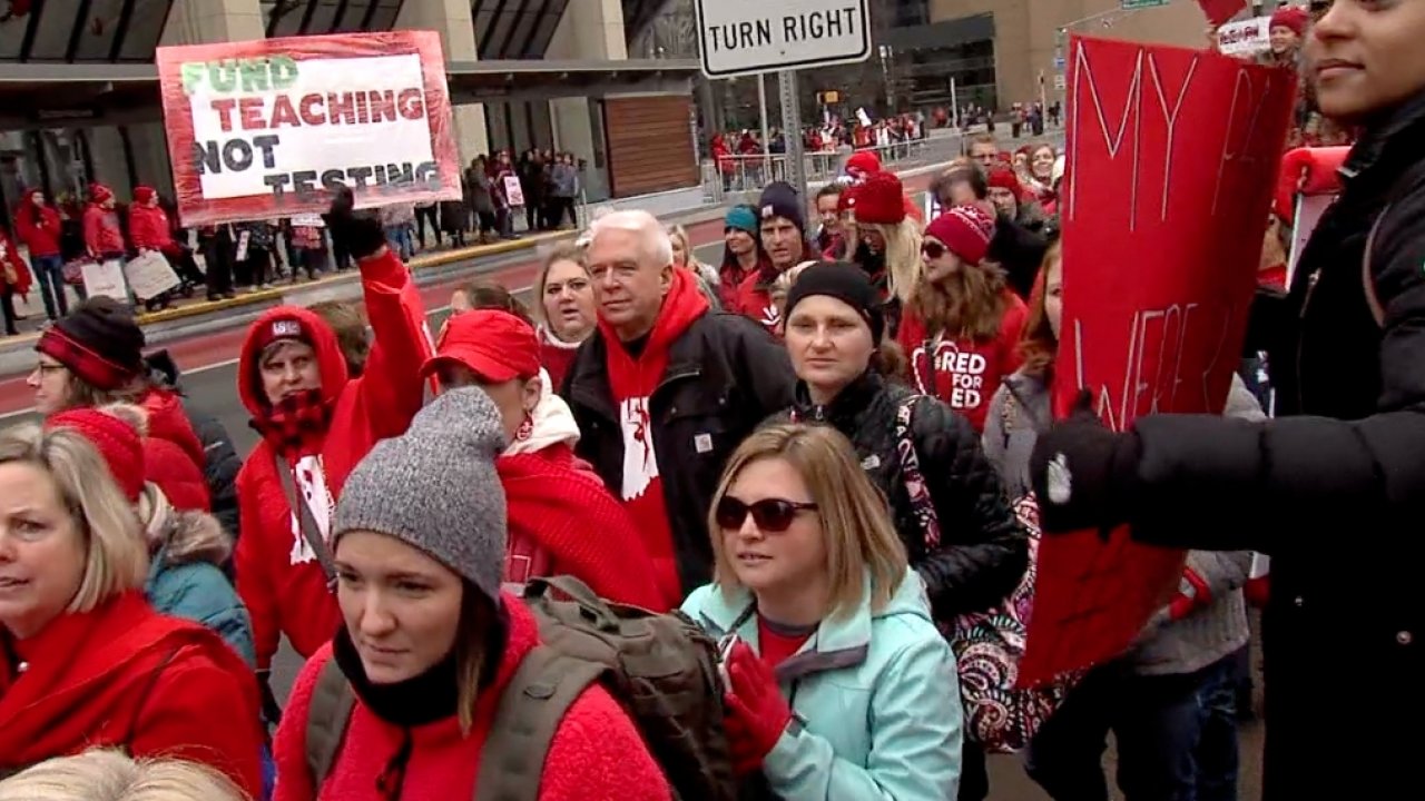 Thousands Of Indiana Teachers March For Funding On 'Red For Ed' Day