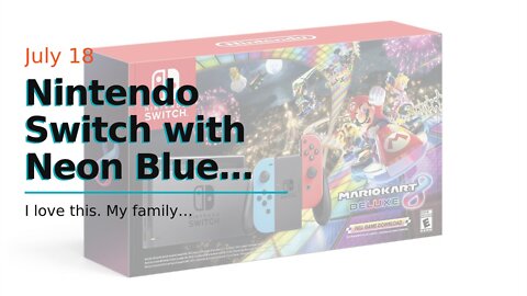 Nintendo Switch with Neon Blue and Neon Red Joy‑Con - HAC-001(-01) & Mario Kart 8 Deluxe - Nint...