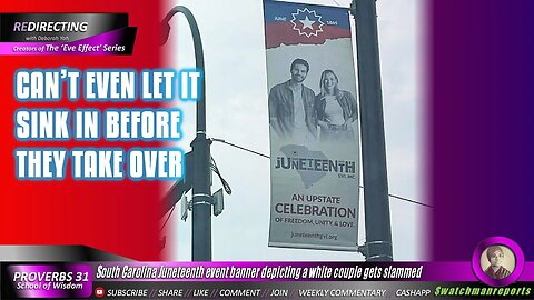 Juneteenth event banner showing a white couple gets slammed in South Carolina