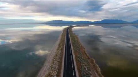 Vista magnifica dell'Isola delle Antilope, nel Grande Lago Salato dello Utah